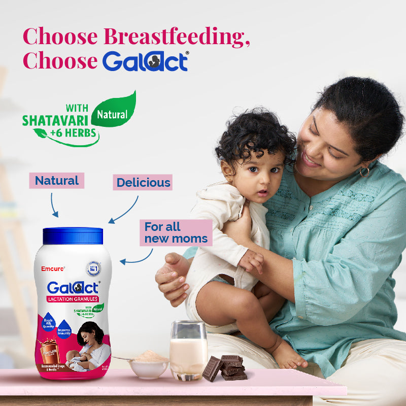 Galact Granules – Chocolate Flavour. Adequate Breast Milk for Your Baby!