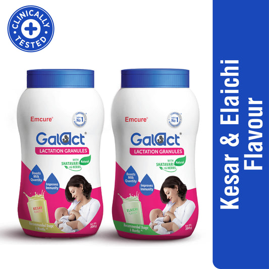 Galact Granules – Kesar + Elaichi combo pack. Adequate Breast Milk for Your Baby!